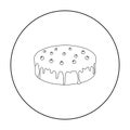 Bilberry cake icon in outline style isolated on white background. Cakes symbol stock vector illustration.