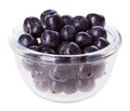 Bilberry fruit in transparent glass Royalty Free Stock Photo