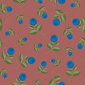 Bilberry seamless background pattern