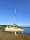 Bilge keel yacht on beach Royalty Free Stock Photo