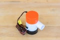 Bilge pump on wood plate Royalty Free Stock Photo