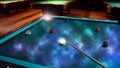 Biliard with planets Royalty Free Stock Photo