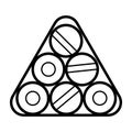 Biliard triangle icon illustration