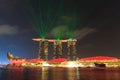 The 6.3 biliion dollar (US) Marina Bay Sands Hotel dominates the