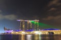 The 6.3 biliion dollar (US) Marina Bay Sands Hotel dominates the