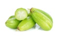 Bilimbi Averhoa bilimbi Linn. or cucumber fruit on white backg