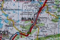 Bilina, Czechia, on a road m Royalty Free Stock Photo