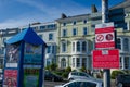 Bilingual sign warning about feeding seagulls in Llandudno