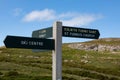 Bilingual signs near the summit of the Great Orme Llandudno North Wales May 2019