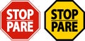 Bilingual Stop Safety Sign On White Background