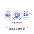Bilingual teaching concept icon
