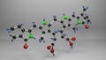 Bilirubin 3D molecule illustration.