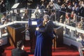 Bill Clinton embraces wife Hillary Clinton Royalty Free Stock Photo