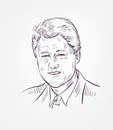 Bill Clinton usa president vector sketch portrait