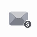 Bill dollar email envelope mail money pay icon Royalty Free Stock Photo