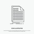 Bill, excel, file, invoice, statement Icon. Line vector gray symbol for UI and UX, website or mobile application Royalty Free Stock Photo