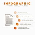 Bill, excel, file, invoice, statement Infographics Template for Website and Presentation. Line Gray icon with Orange infographic Royalty Free Stock Photo