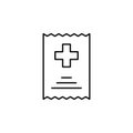 bill hospital icon. Element of medicine for mobile concept and web apps icon. Thin line icon for website design and development, Royalty Free Stock Photo