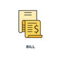 bill icon. expense concept symbol design, invoice, money spending, financial report, account history, pay document, outline modern Royalty Free Stock Photo