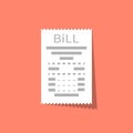 Bill icon isolated flat design style Royalty Free Stock Photo