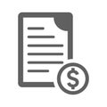 Bill, invoice icon / gray color