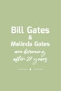 Bill and Melinda Gates are divorcing after 27 years. Bill gates vector background design. Poster and social media post.