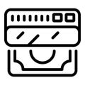 Bill money check icon outline vector. Cash security