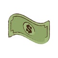 bill money dollar cash icon sketch Royalty Free Stock Photo