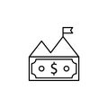 Bill, money, mountain, dollar icon. Element of finance illustration. Signs and symbols icon can be used for web, logo, mobile app Royalty Free Stock Photo