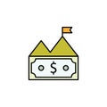 bill, money, mountain, dollar icon. Element of finance illustration. Signs and symbols icon can be used for web, logo, mobile app Royalty Free Stock Photo