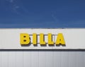 Billa shopfront sign in Brno