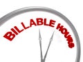 Billable hours word on clock