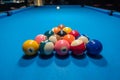 Billard balls before kickoff Royalty Free Stock Photo