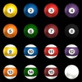 Billard balls pack 3d rendering