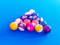 Billard balls setup on a pool table Royalty Free Stock Photo