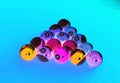 Billard balls setup on a pool table Royalty Free Stock Photo