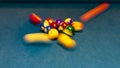 Billard balls on table