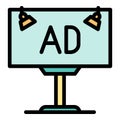 Billboard advertiser icon color outline vector