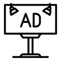 Billboard advertiser icon, outline style