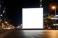 Billboard for advertising at night in the city Royalty Free Stock Photo