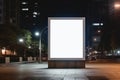 Billboard for advertising at night in the city Royalty Free Stock Photo