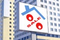 A Billboard advertising the sale of real estate Royalty Free Stock Photo