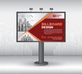 Billboard banner template vector design, advertisement, Realistic construction for outdoor advertising on city background, vector