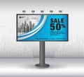 Billboard banner template vector design, advertisement, Realistic construction for outdoor advertising on city background, vector