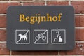 Billboard Begijnhof Restrictions At Amsterdam The Netherlands 28-12-2022
