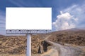 billboard blank on countryside road for advertising background