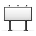 Billboard blank. Empty billboard isolated on white background. City outdoor blank banner large format for advertise Royalty Free Stock Photo