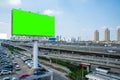 Billboard blank Green screen for outdoor advertising poster Royalty Free Stock Photo