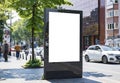 Billboard blank mockup and template empty frame for logo or text on exterior street advertising poster screen city background.