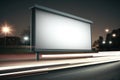 Billboard blank on road in city for advertising background Generative AI Royalty Free Stock Photo